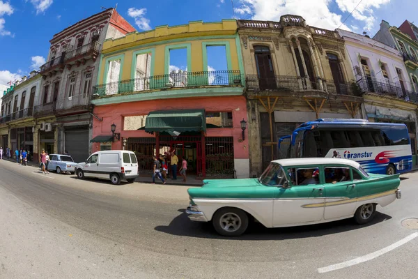Havana Küba 2018 Vintage Klasik Amerikan Arabaları Restore Edilmiş Durumda — Stok fotoğraf