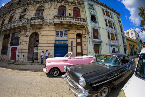 Havana Küba 2018 Vintage Klasik Amerikan Arabaları Restore Edilmiş Durumda — Stok fotoğraf