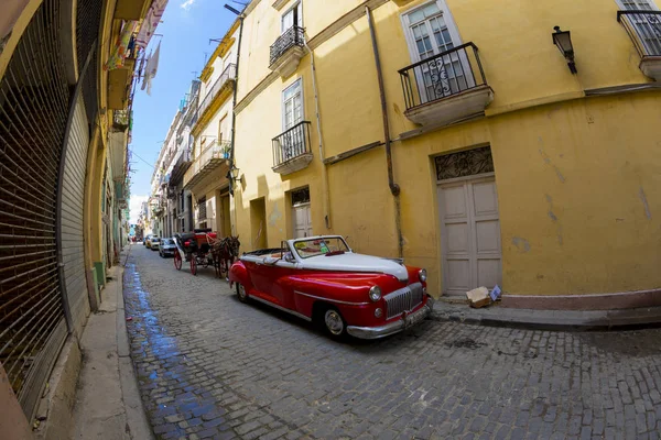 Habana Cuba 2018 Coches Clásicos Americanos Condiciones Restauradas Brindan Transporte — Foto de Stock