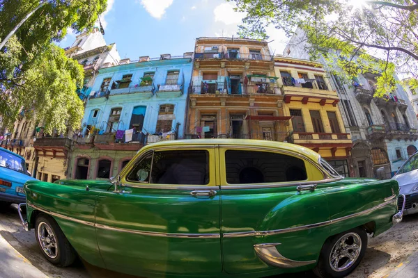 Havana Cuba 2018 Vintage Classic American Cars Restored Condition Provide Stock Image