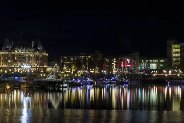 Victoria Canada Diciembre 2017 Puerto Interior Decorado Para Las Festividades —  Fotos de Stock