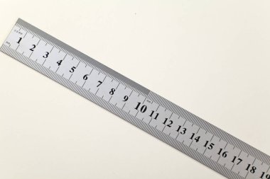 Metric steel ruler, isolated on white clipart