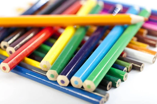 Color Pencils White Background Close — Stock Photo, Image