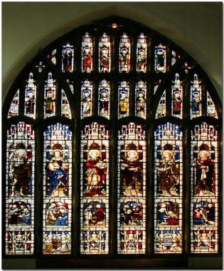 Oakham England - 12 Aralık 2005 Şato Lekeli Cam Pencere, Henry 'nin kraliyet gücünü simgeliyor.. 