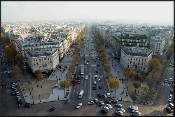 Париж Франция Dec 2005 Панорамный Вид Париж Триумфальной Арки — стоковое фото