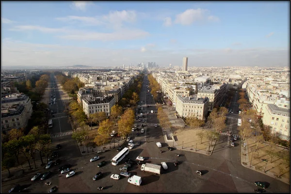 Paris França Dec 2005 Vista Panorâmica Paris Arco Triunfo — Fotografia de Stock