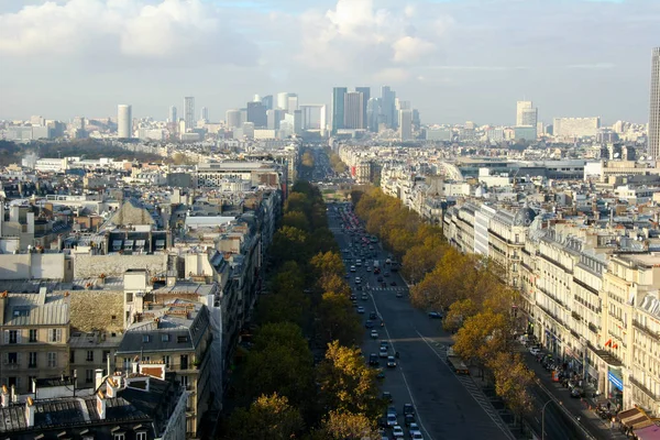Paryż Francja Grudzień 2005 Panoramiczny Widok Paryż Łuku Triumfalnego — Zdjęcie stockowe