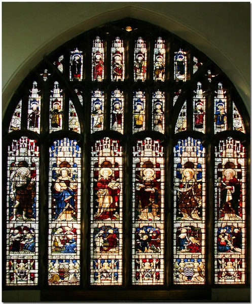 Oakham England Dec 2005 Chatedral Fönster Målat Glas Symboliserar Henry — Stockfoto