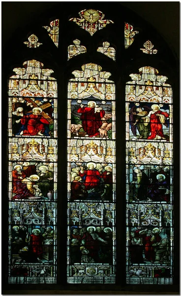Oakham England Dec 2005 Chatedral Fönster Målat Glas Symboliserar Henry — Stockfoto