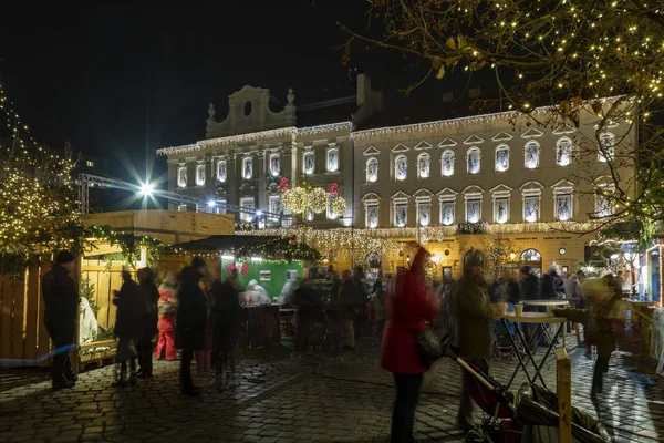 Budapeste Hungria Dezembro 2018 Feira Natal Praça Szentlelek Obuda Budapeste — Fotografia de Stock