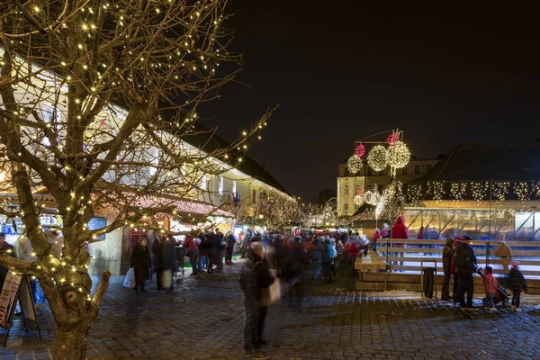 Boedapest Dec 2018 Kerstmarkt Het Szentlelek Plein Obuda Boedapest — Stockfoto