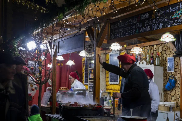 Budapest Hungría Dec 2018 Feria Navidad Plaza Szentlelek Obuda Budapest — Foto de Stock