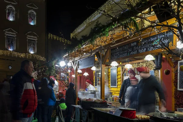 Budapest Hungría Dec 2018 Feria Navidad Plaza Szentlelek Obuda Budapest — Foto de Stock