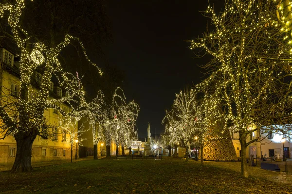 Bożonarodzeniowe Targi Placu Szentlelek Obuda Budapeszcie — Zdjęcie stockowe