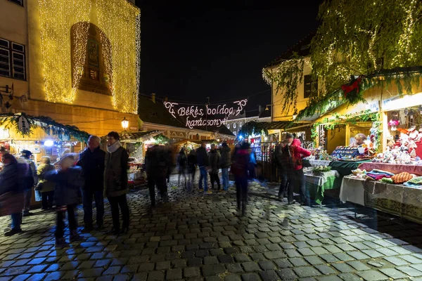 Budapest Hongrie Déc 2018 Foire Noël Sur Place Szentlelek Obuda — Photo