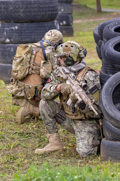 Nagyatad Hongrie Sept 2018 Unités Militaires Spéciales Hongroises Lors Exercice — Photo