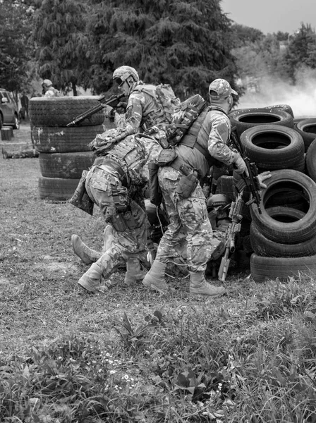 Nagyatad Hungria Setembro 2018 Unidades Militares Especiais Húngaras Durante Exercício — Fotografia de Stock