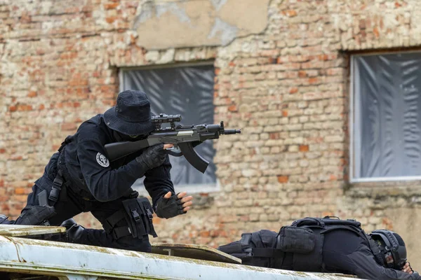 Nagyatad Hungary September 2018 Ungarske Militære Specialenheder Bykrigsførelse Dette Var - Stock-foto