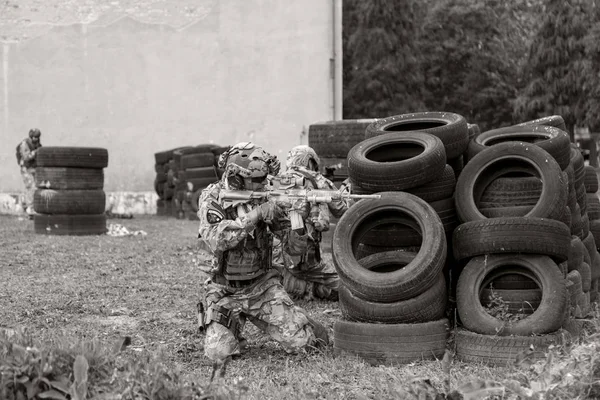 Nagyatad Hungria Setembro 2018 Unidades Militares Especiais Húngaras Durante Exercício — Fotografia de Stock