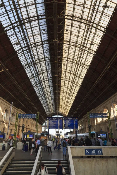 Budapeşte Macaristan Eylül 2016 Keleti Istasyonunun Budapeşte Keleti Doğu Tren — Stok fotoğraf