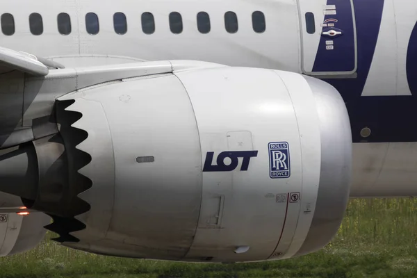 Hongrie Budapest Août 2019 Jet Passagers Lot Boeing 787 Dreamliner — Photo