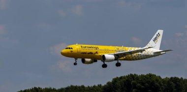 Budapeşte Macaristan 27 Ağustos 2019: Eurowing Airline D-Abdu Havaalanı Budapeşte Uluslararası Havaalanına yeni indi.