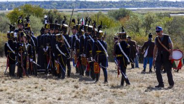 Pkozd Macaristan 29 Eylül 2019: Macaristan 'da 1848 tarihli Bağımsızlık Savaşı' nda savaşan tanımlanamayan yeniden canlandırmacılar. O savaş kazanıldı. Ama özgürlük kısa ömürlüydü.. 