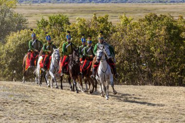 Pkozd Macaristan 29 Eylül 2019: Macaristan 'da 1848 tarihli Bağımsızlık Savaşı' nda savaşan tanımlanamayan yeniden canlandırmacılar. O savaş kazanıldı. Ama özgürlük kısa ömürlüydü.. 