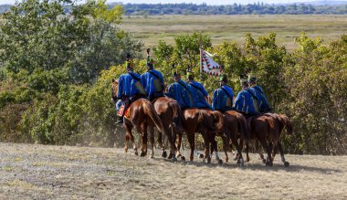 Pkozd Macaristan 29 Eylül 2019: Macaristan 'da 1848 tarihli Bağımsızlık Savaşı' nda savaşan tanımlanamayan yeniden canlandırmacılar. O savaş kazanıldı. Ama özgürlük kısa ömürlüydü.. 