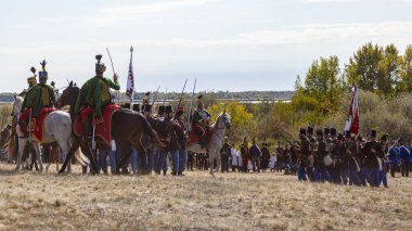Pkozd Macaristan 29 Eylül 2019: Macaristan 'da 1848 tarihli Bağımsızlık Savaşı' nda savaşan tanımlanamayan yeniden canlandırmacılar. O savaş kazanıldı. Ama özgürlük kısa ömürlüydü.. 