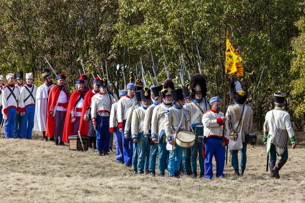 Pkozd Hungary Sept 2019 Unidentified Reenactors Fighting Historic War Independence — Stock Photo, Image