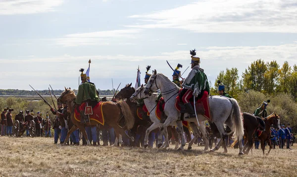 Pkozd Hungary Sept 2019 Unidentified Reenactors Fighting Historic War Independence — Stock Photo, Image