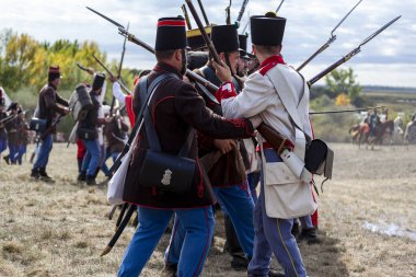 Pkozd Macaristan 29 Eylül 2019: Macaristan 'da 1848 tarihli Bağımsızlık Savaşı' nda savaşan tanımlanamayan yeniden canlandırmacılar. O savaş kazanıldı. Ama özgürlük kısa ömürlüydü.. 