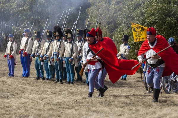 Pkozd Hongarije September 2019 Onbekende Enactors Vechten Historische Onafhankelijkheidsoorlog Van — Stockfoto