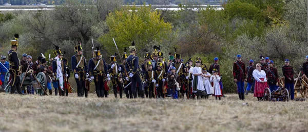 Pkozd Hungary Sept 2019 Unidentified Reenactors Fighting Historic War Independence — Stock Photo, Image