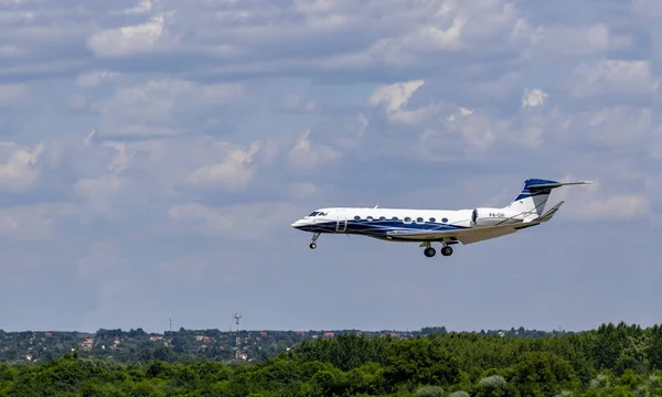 Budapeste Hungria Jul 2019 Gulfstream Private Jet Gvi Acaba Aterrar — Fotografia de Stock