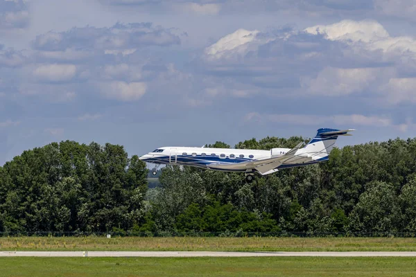 Budapeste Hungria Jul 2019 Gulfstream Private Jet Gvi Acaba Aterrar — Fotografia de Stock