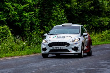 Macaristan Matra Dağları 19 Temmuz 2020: Macaristan Ralli araba şampiyonası sıcağı.