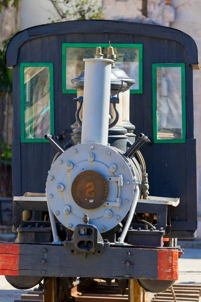 Αβάνα Κούβα Φεβρουαρίου 2018 Παλιά Ατμομηχανή Στην Plaza Armas — Φωτογραφία Αρχείου