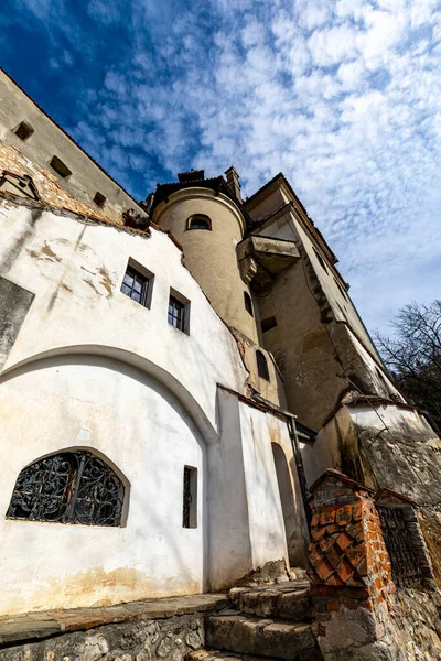 Μπραν Τρανσυλβάνια Εξωτερικό Του Μεσαιωνικού Κάστρου Του Κόμη Βλαντ Δράκουλα — Φωτογραφία Αρχείου
