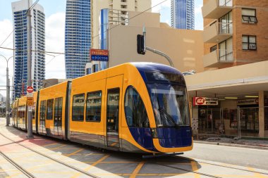 Altın Sahil Avustralya - Mar. 29, 2019: Test sürüşünde (henüz halka açık değil) Sörfçüler Cenneti 'nde görevlendirilme altında 