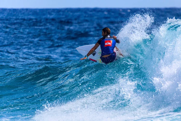 Snapper Rocks Gold Coast Australia Feb 2018 Undentified Surfer Race — стокове фото