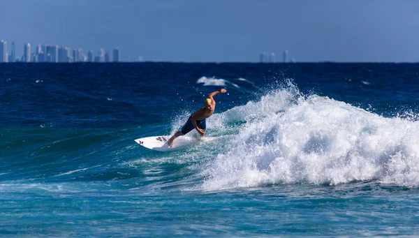 Snapper Rocks Gold Coast Australie Février 2019 Surfeur Non Identifié — Photo