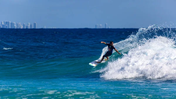 Snapper Rocks Gold Coast Australia Feb 2019 Unidentified Surfer Perfect — Stock Photo, Image