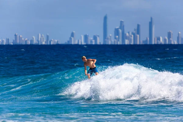 Snapper Rocks Gold Coast Australie Février 2019 Surfeur Non Identifié — Photo