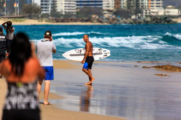 Snapper Rocks Gold Coast Australia Febrero 2018 Surfer Identificado Compite — Foto de Stock