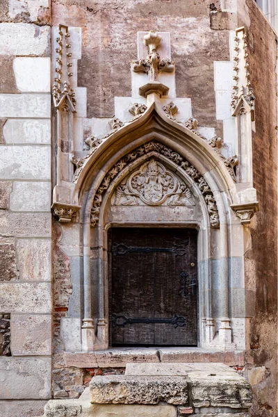 Dettagli Architettonici Del Cortile Interno Del Corvin Noto Anche Come — Foto Stock