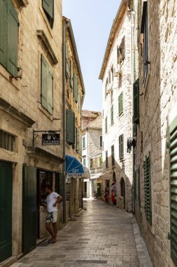 Kotor Montenegro 'da. Jun. 4, 2022. Stari Grad 'daki tarihi kasaba.