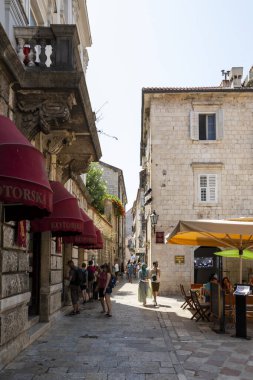 Kotor Montenegro 'da. Jun. 4, 2022. Stari Grad 'daki tarihi kasaba.