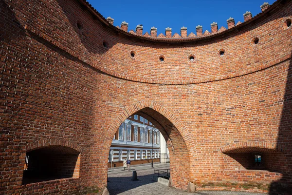 Polonya Varşova Barbican Sur Kapısı Eski Şehirden Başka Şehre Çıkmak — Stok fotoğraf